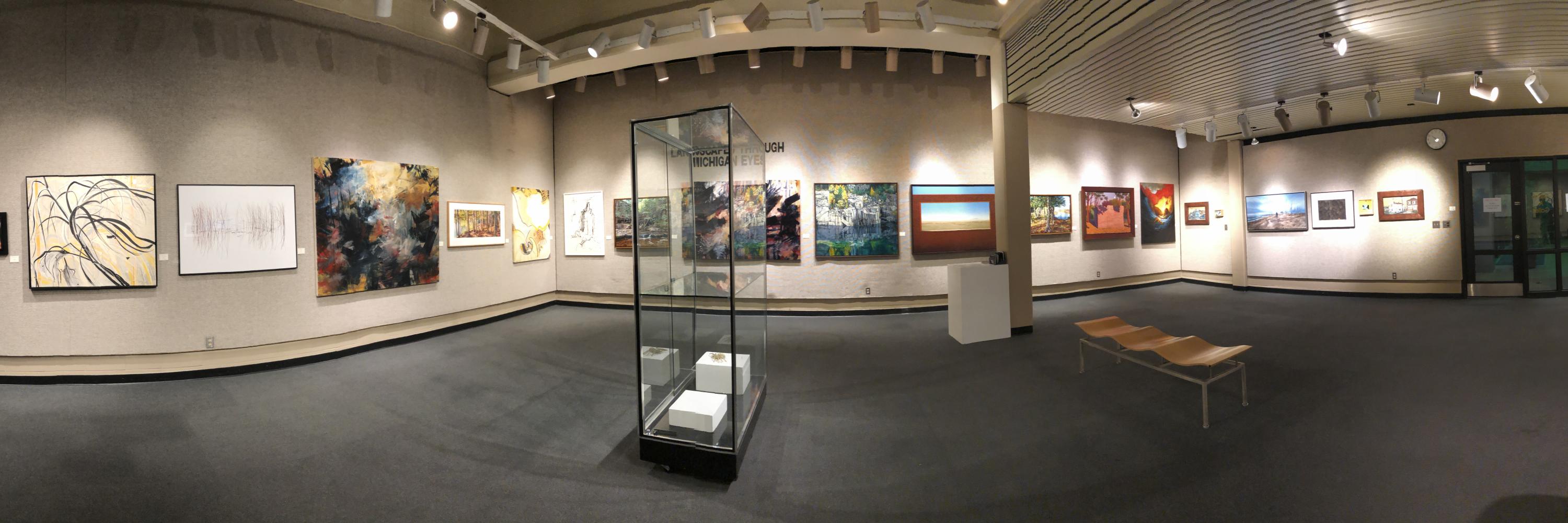 Panoramic of Gallery Exhibition, Landscapes Through Michigan Eyes